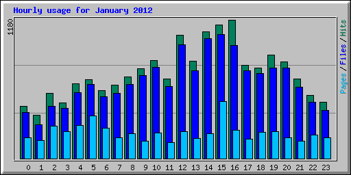 Hourly usage for January 2012